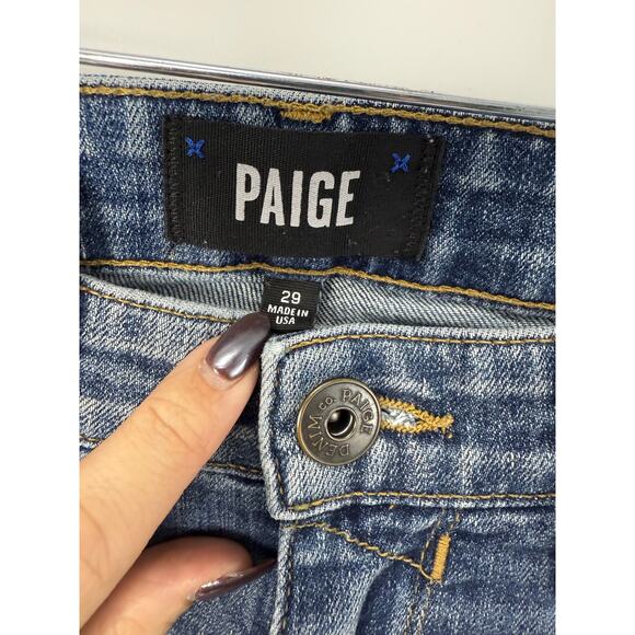 PAIGE Lennox Slim Fit Jeans Men’s 29x29 Medium Wash Stretch Denim USA Made - Picture 3 of 8